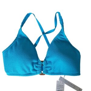 Bleu Bikini Top Textured Coldwater Blue Women's Size 38D New